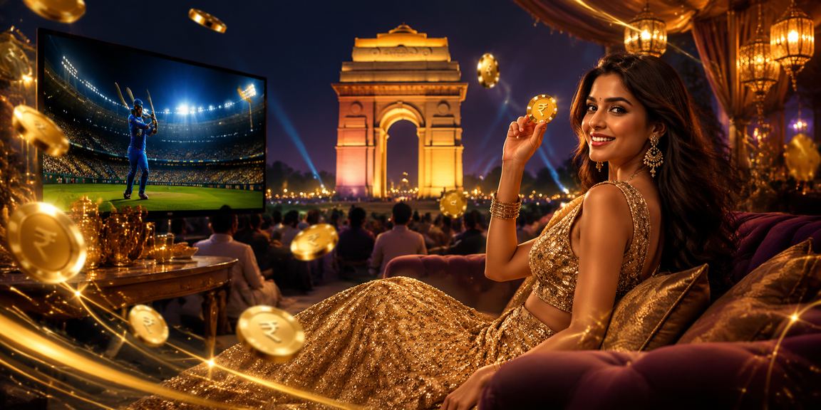 Delhi India Gate with cricket betting theme